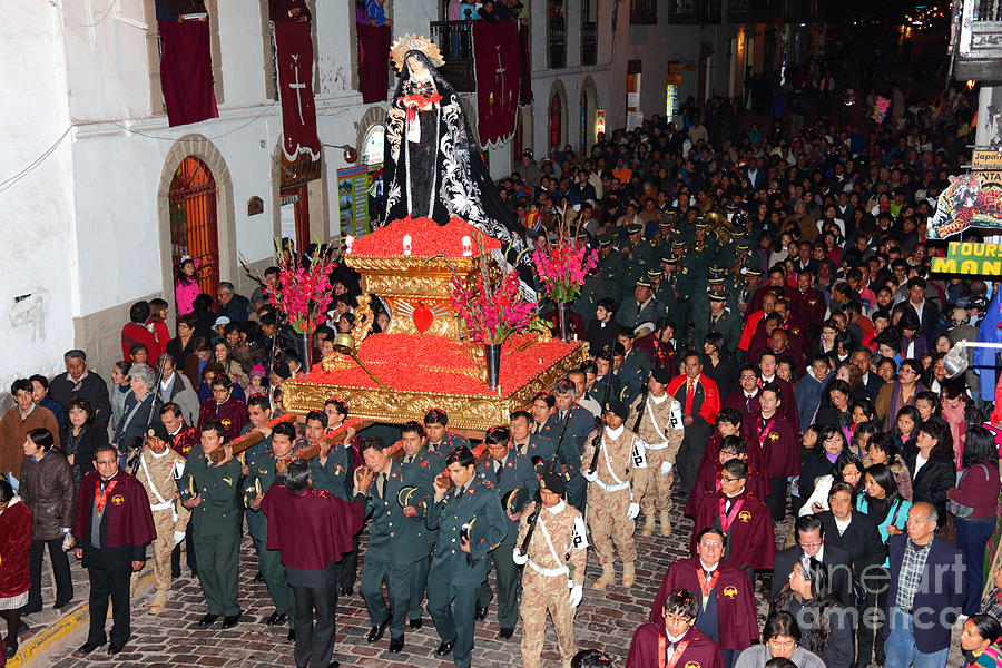 Virgen Dolorosa Procession Cusco Photograph by James Brunker