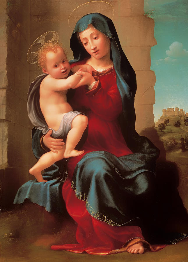 Madonna Painting - Virgin and Child by Mountain Dreams