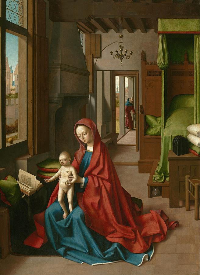 Kansas City Painting - Virgin and Child in a Domestic Interior by Petrus Christus