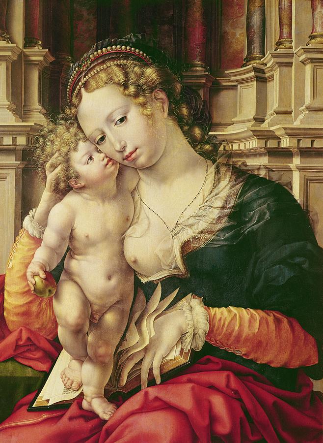 Madonna Painting - Virgin and Child by Jan Gossaert