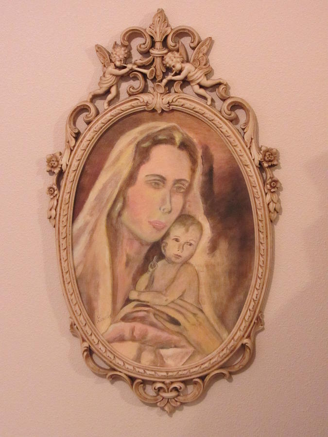 Virgin Mary Painting - Virgin and Child by Lucille  Valentino