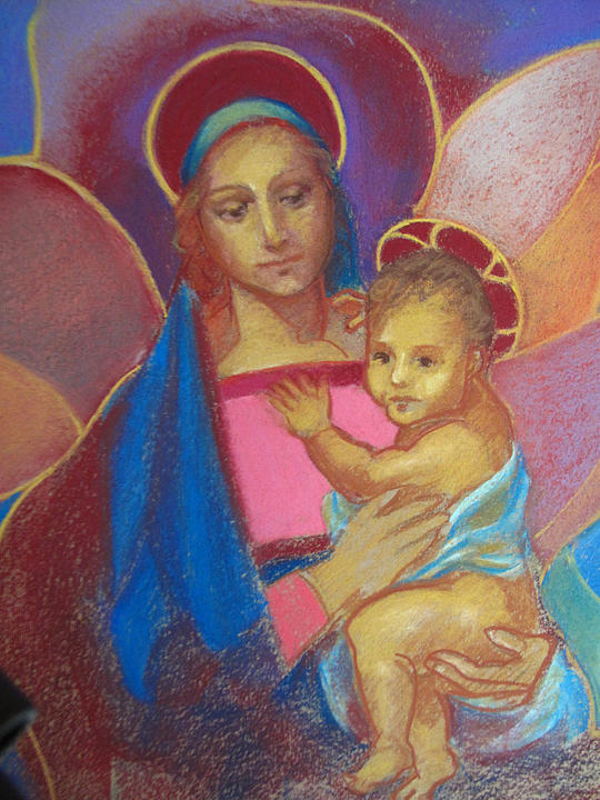 Virgin and Child Painting by Suzanne Giuriati Cerny