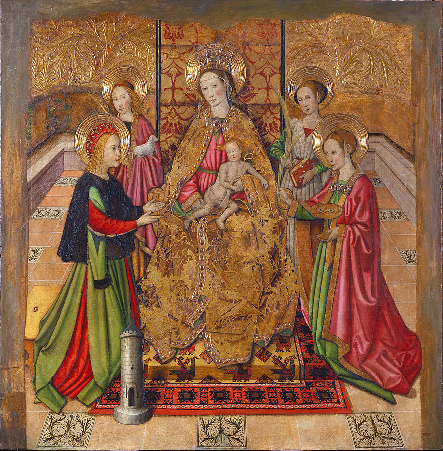 Virgin and Saints Painting by Jaume Huguet