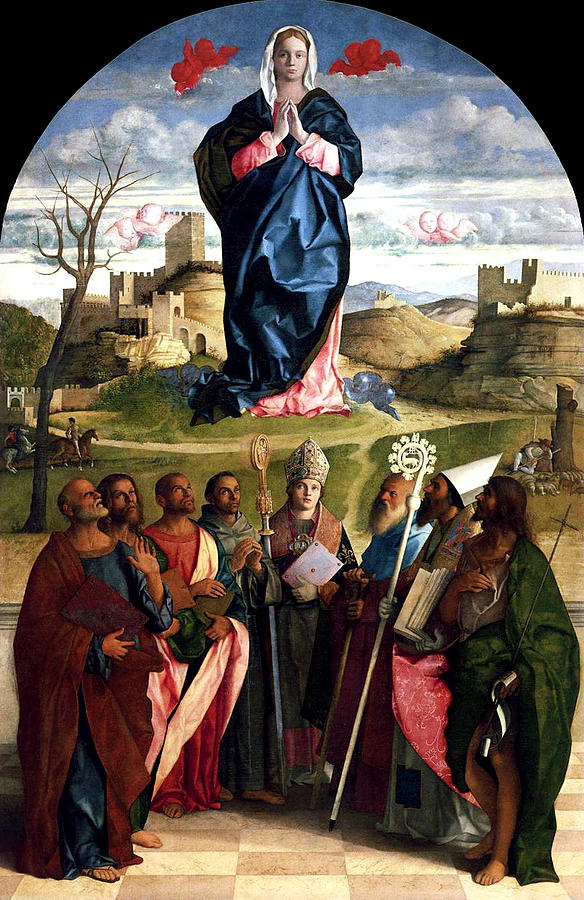Virgin In Glory With Saints 1515 Giovanni Bellini Painting by Karon Melillo DeVega