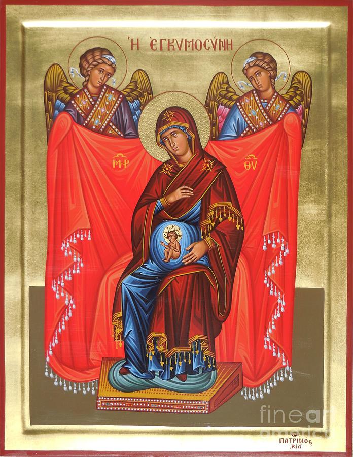 Greek Painting - Virgin Mary in pregnancy by Theodoros Patrinos