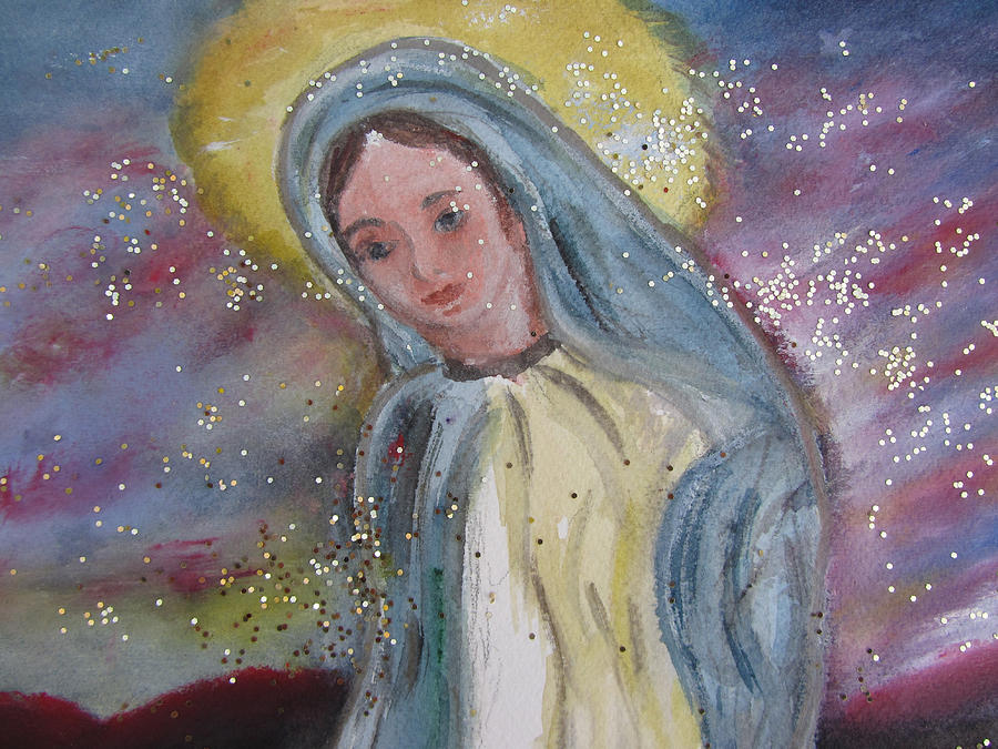 Virgin Mary Painting by Lucille  Valentino