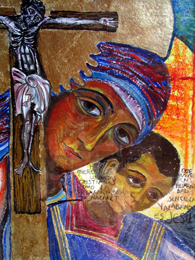 Virgin of the Way and the cross Painting by Sarah Hornsby