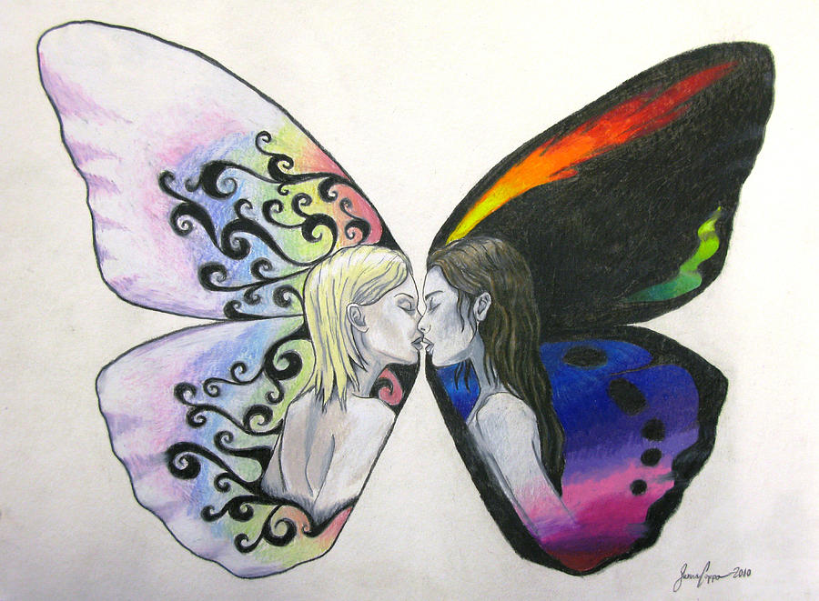 Butterfly Drawing - Virgin Rainbow by Sienna Coppa