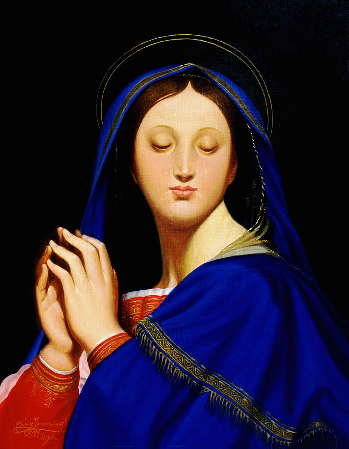 Virgin with the Host after Ingres Painting by Gary Hernandez | Fine Art ...