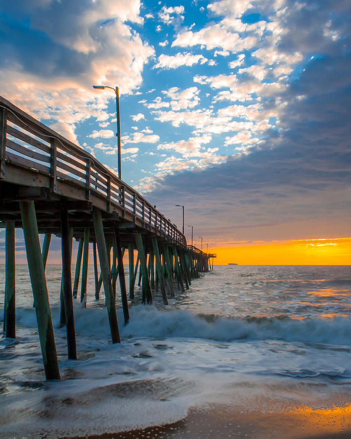 Virginia Beach Pier Into the Sun Photograph by Dawn Romine - Fine Art ...