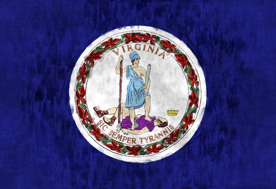 Flag Digital Art - Virginia Flag by World Art Prints And Designs