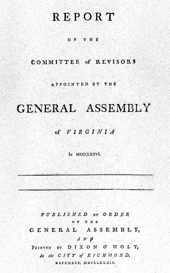 1784 Photograph - Virginia: Report, 1784 by Granger