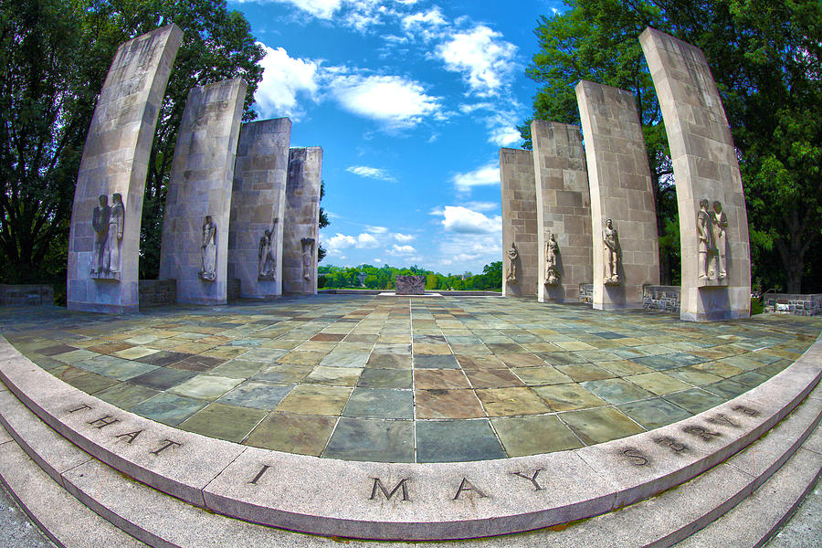 Virginia Tech Photograph - Virginia Tech War Memorial by Mitch Cat
