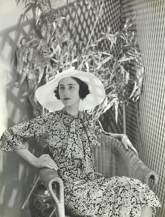 Virginia Thaw In A J Suzanne Talbot Hat Photograph by George Hoyningen-Huene