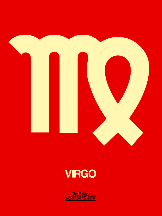 Virgo Digital Art - Virgo Zodiac Sign Yellow by Naxart Studio