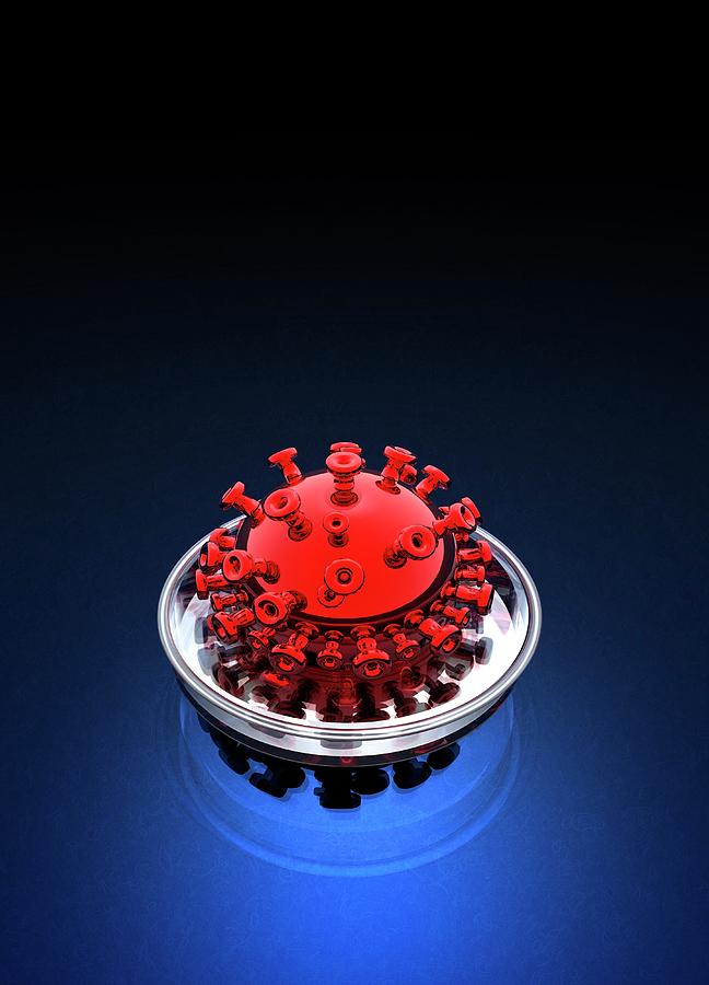 Illustration Photograph - Virus In A Petri Dish by Victor Habbick Visions