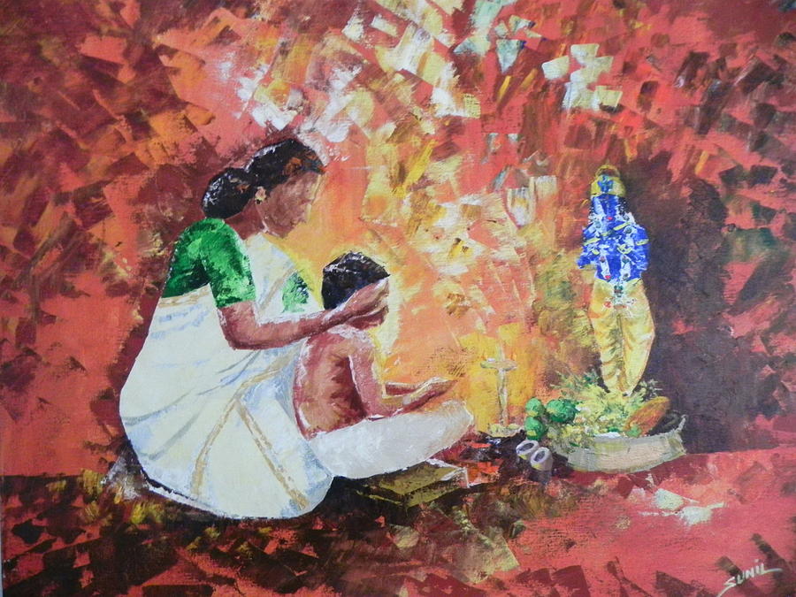 Vishukkani Painting by Sunil  Moothedath