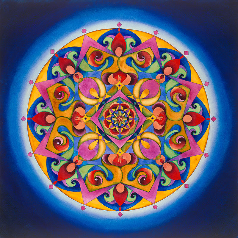 Yellow Painting - Vision - Brow Chakra Mandala by Vikki Reed