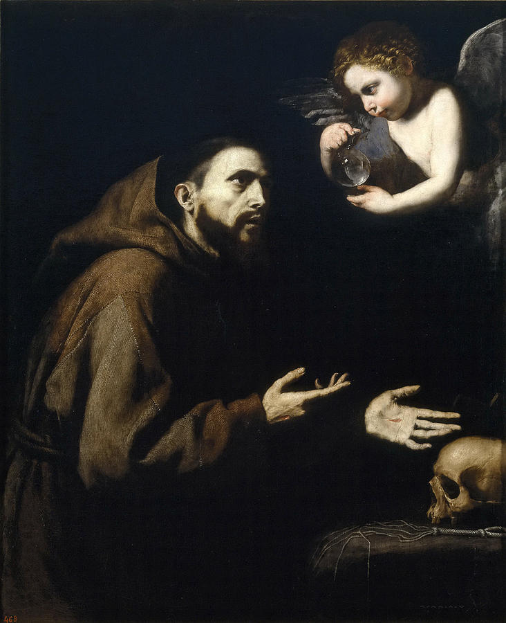 Vision of St. Francis of Assisi Painting by Jusepe de Ribera