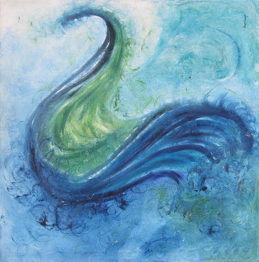 Peacock Vision in the Mist Painting by Diane Pape