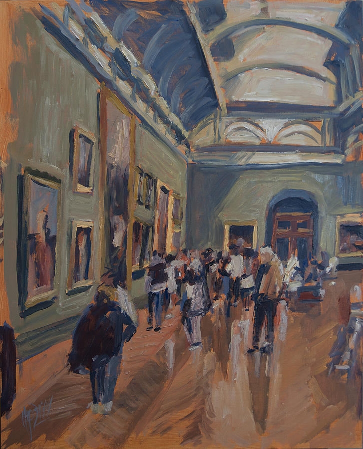 London Painting - Visit to the National Gallery by Nop Briex