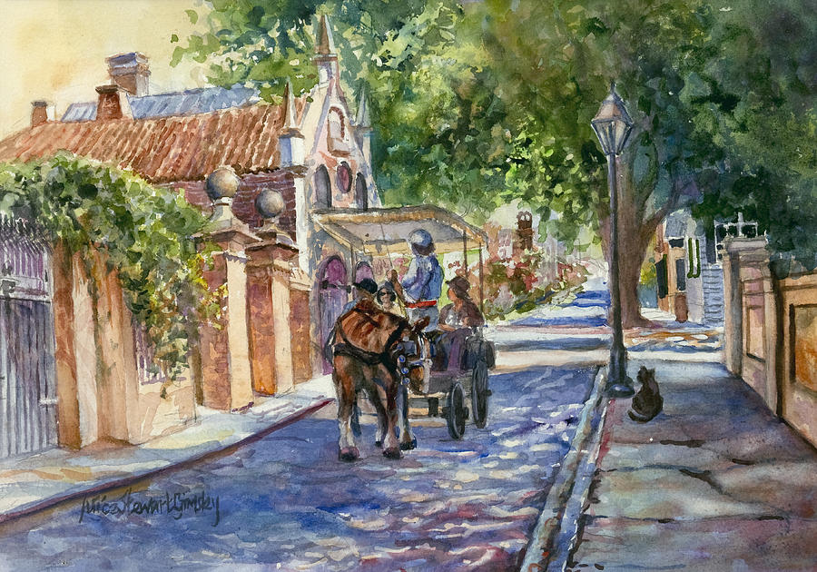 Horse Painting - Visiting the S.O.B. Hood by Alice Grimsley