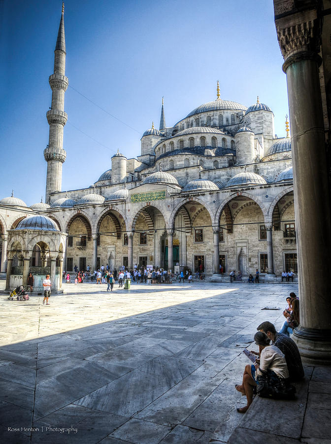 Visitors at the Blue Mosque Photograph by Ross Henton