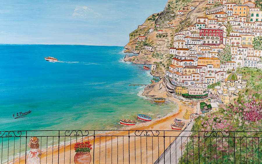 Vista su Positano Painting by Loredana Messina
