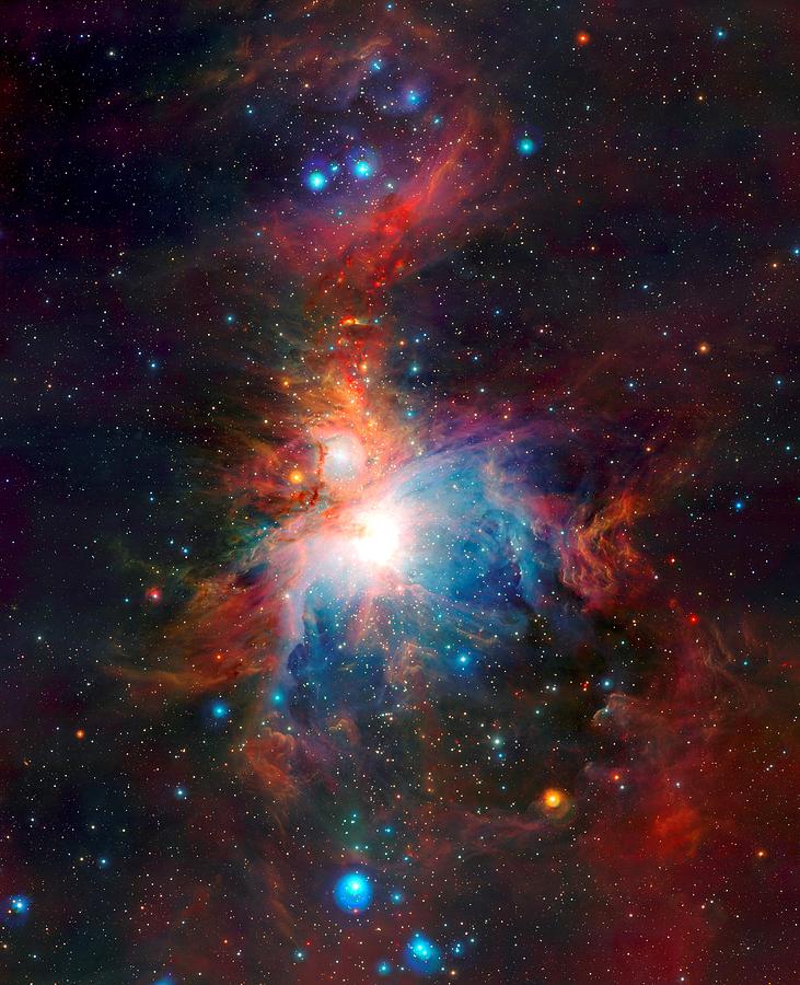 Vista Telescopes Infrared View Orion Nebula Enhanced 3 Photograph by L Brown