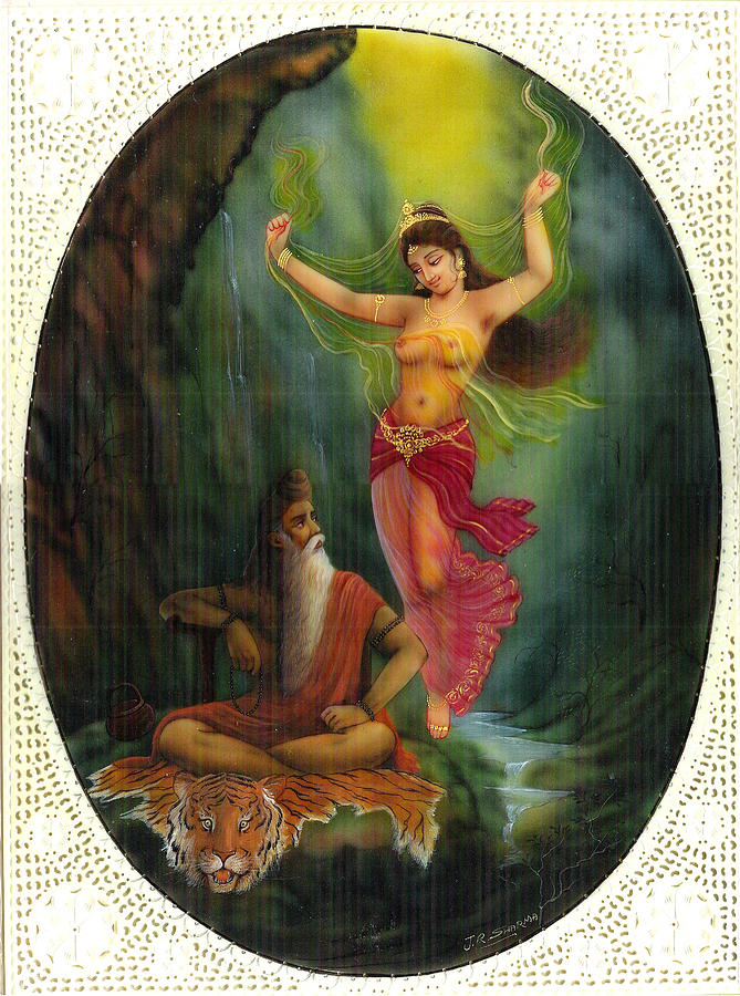 Radha-krishna Painting - Viswamitra And Menka by Jitendra r Sharma