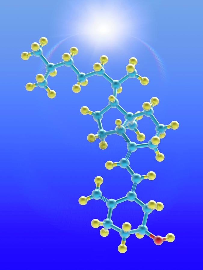 Vitamin D Molecule And Sun