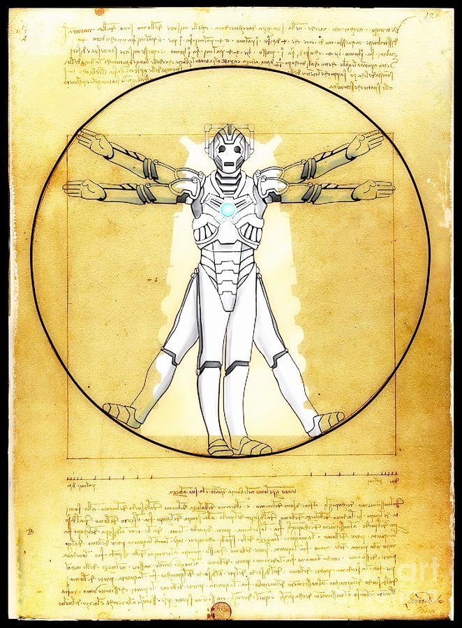 Vitruvian Cyberman Digital Art by HELGE Art Gallery