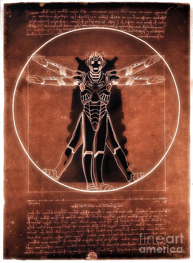 Vitruvian Cyberman on Mars Digital Art by HELGE Art Gallery