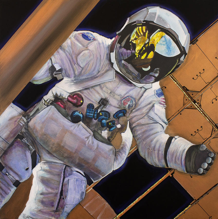 Astronaut Painting - Vitruvian Man- Alan Bean.  by Simon Kregar
