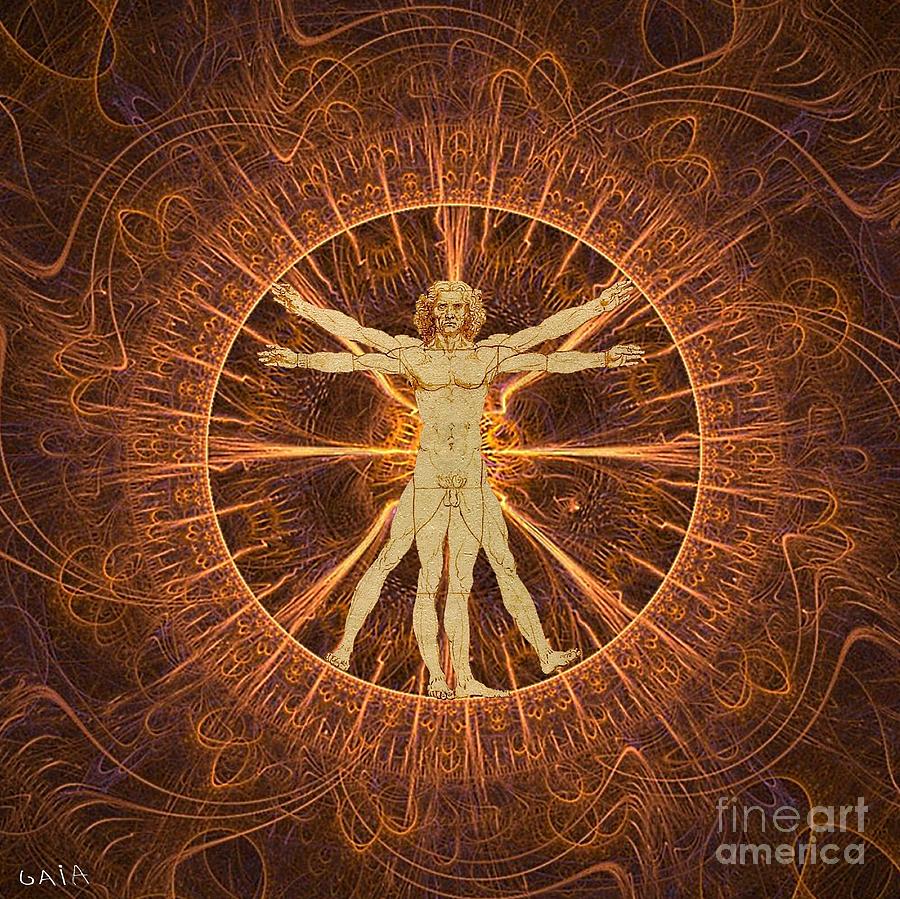 Vitruvian Man Copper Digital Art By Gaia Ragu Pixels