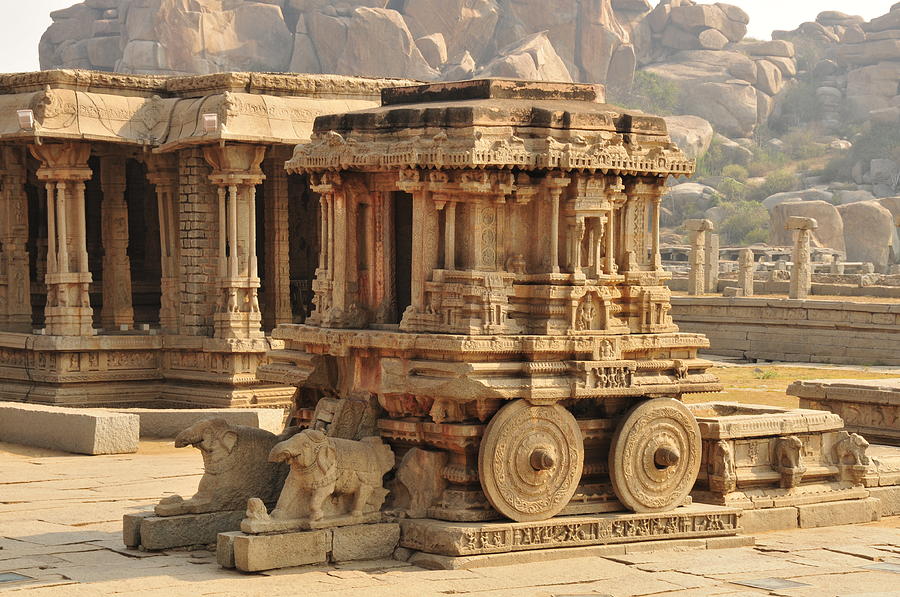 Vittala Temple Stone Chariot,Hampi,Karnataka,India. Photograph by Alan_Lagadu