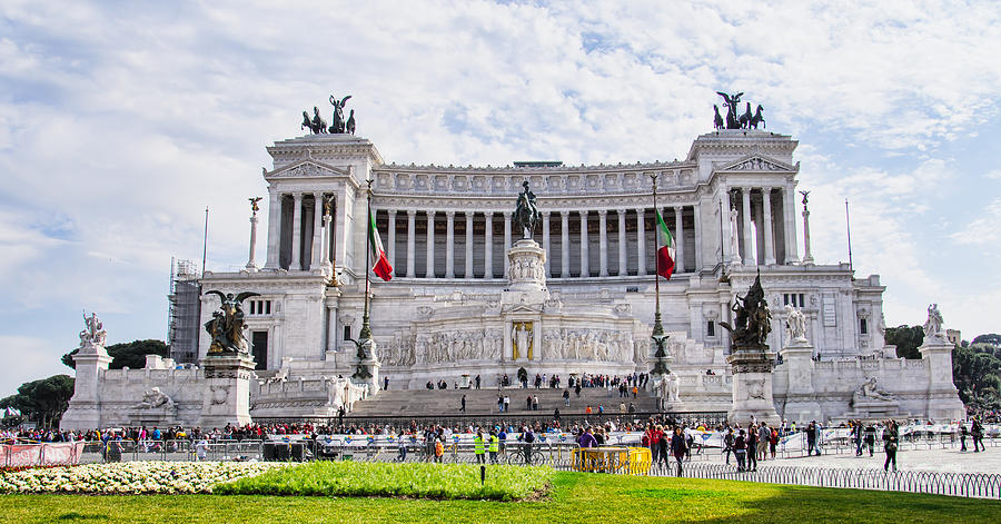 Architecture Photograph - Vittorio Emanuele II on the the Piazza Venezia in Rome by Frank Bach