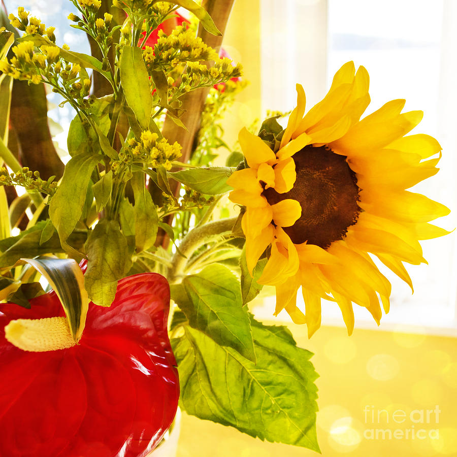 Vivid Cheery Sunflower Bouquet Photograph by Maria Janicki