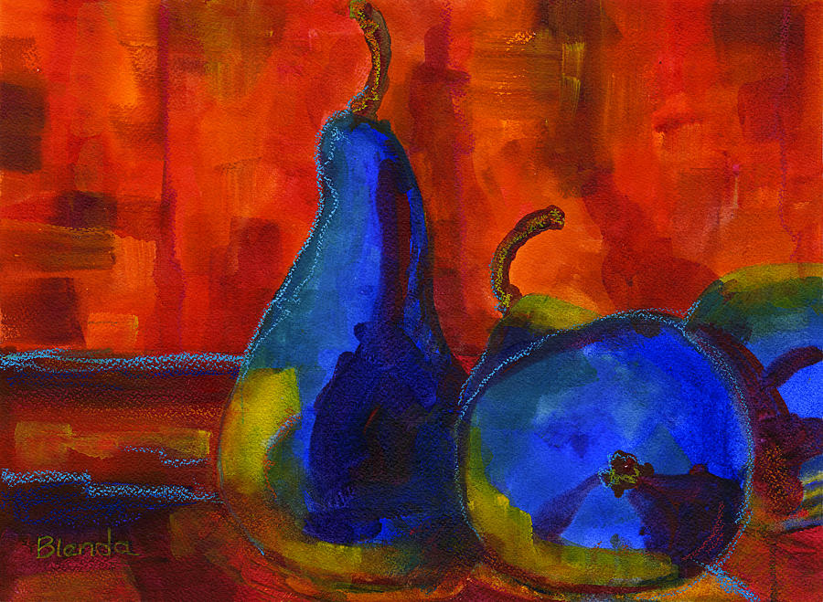 Pear Painting - Vivid Pears Art Painting by Blenda Studio