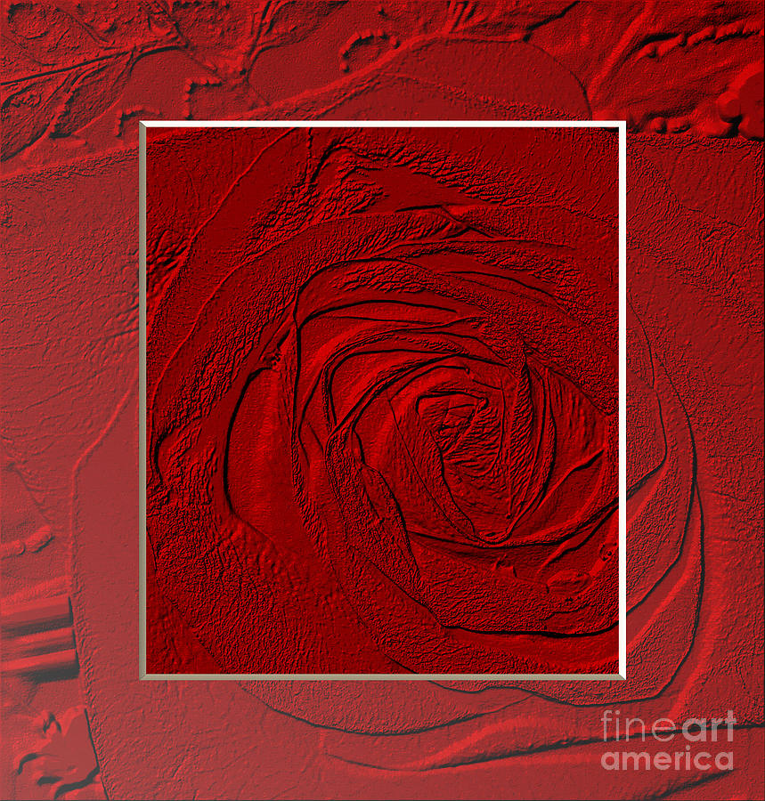 Vivid Red Rose Digital Art by Oksana Semenchenko