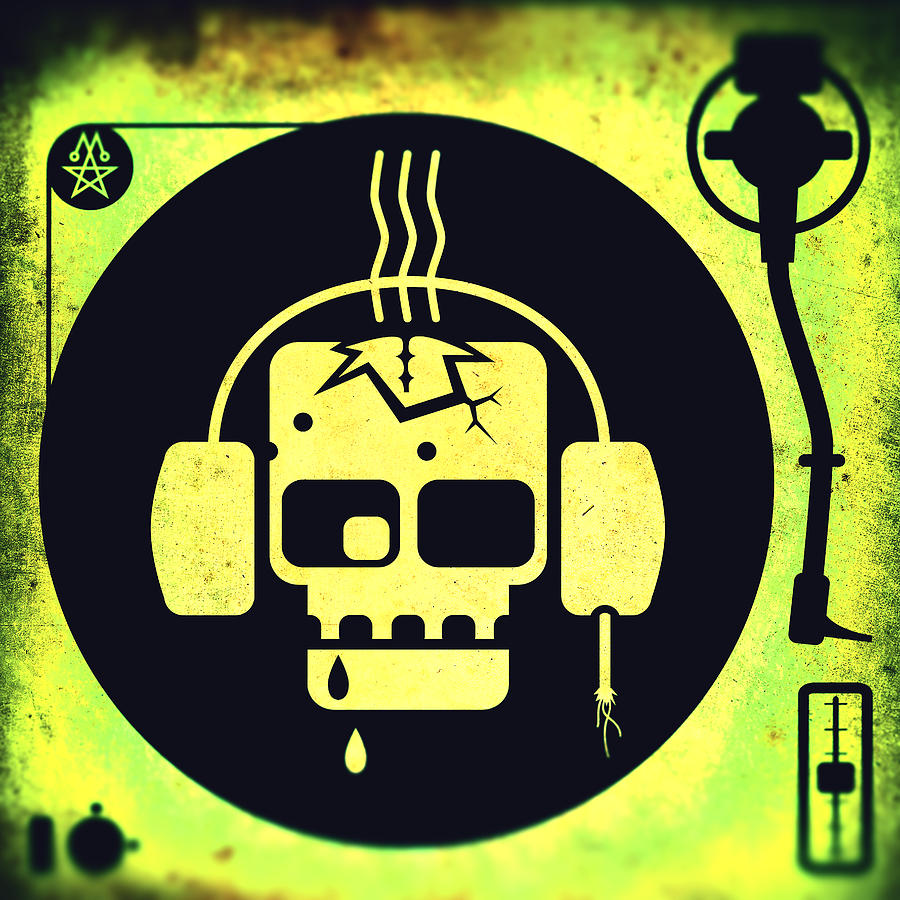 Music Digital Art - Vivid Zombie Turntable by Milton Thompson