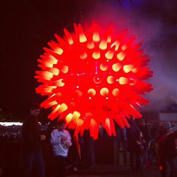 Ball Photograph - #vividfestival #sydney #red #spikey by Talitha Aho