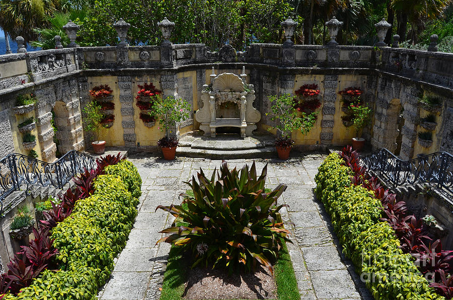 Vizcaya Mansion Museum Grounds Botanical Gardens Courtyard Miami Florida Photograph by Shawn O'Brien