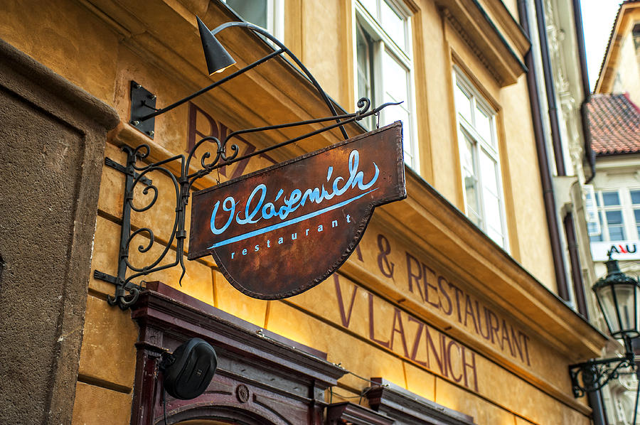 Vlaznich Restaurant in Old Town. Prague Photograph by Jenny Rainbow