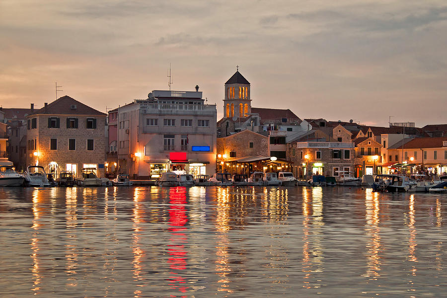 Vodice Waterfront Golden Evening View Photograph