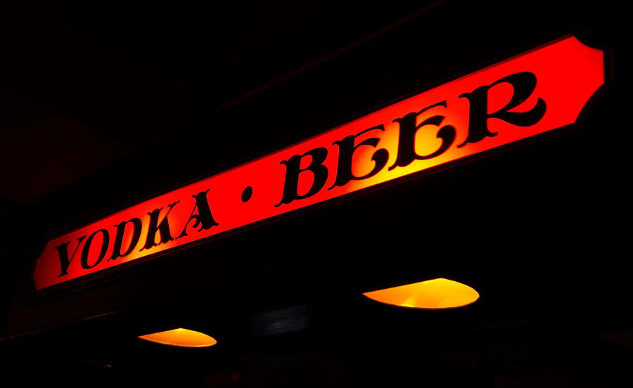 Vodka and Beer Neon Sign Photograph by Valentino Visentini