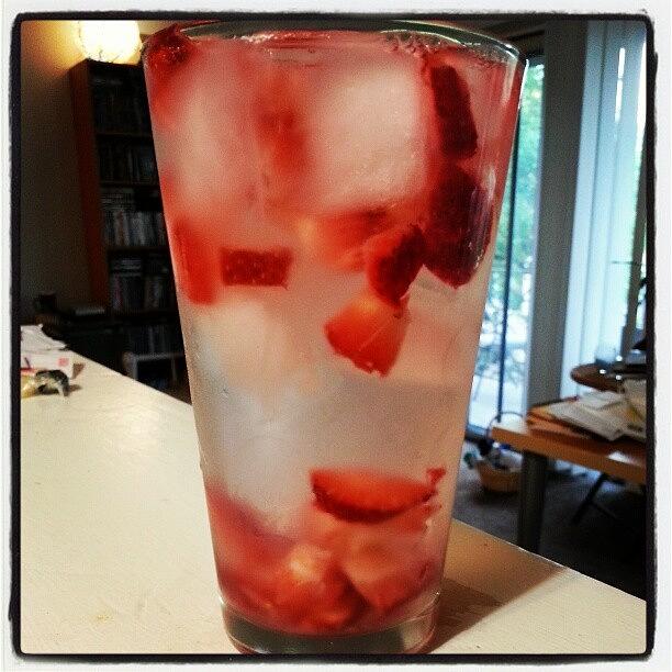 Vodka Soda With Fresh Strawberries Photograph by Lisa Marchbanks