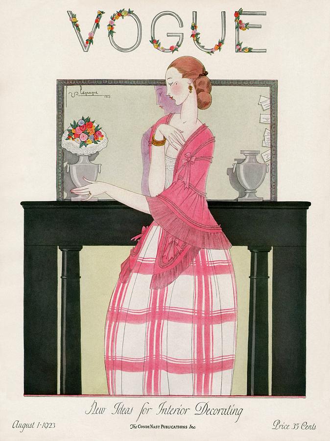 Vogue Cover Featuring A Woman In Front Photograph by Georges Lepape