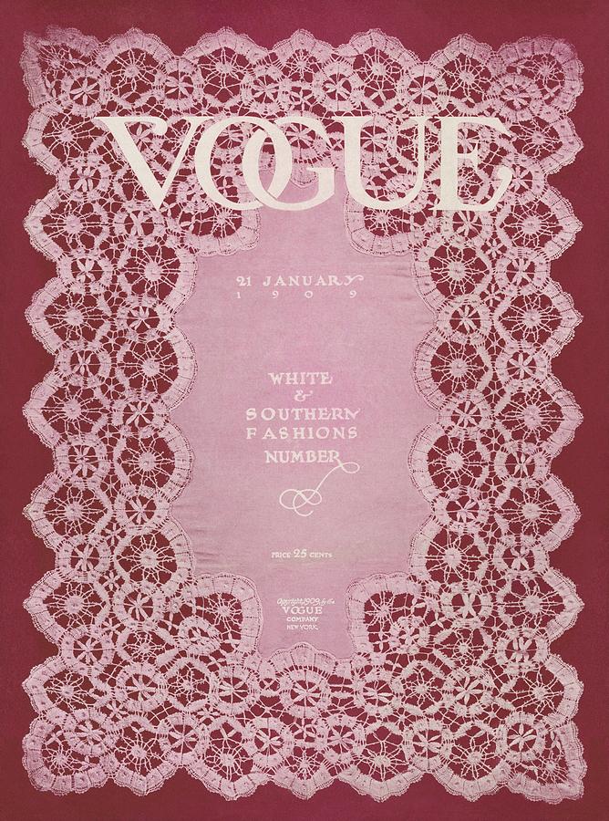 Vogue Cover Featuring Pink Lace Photograph by Artist Unknown