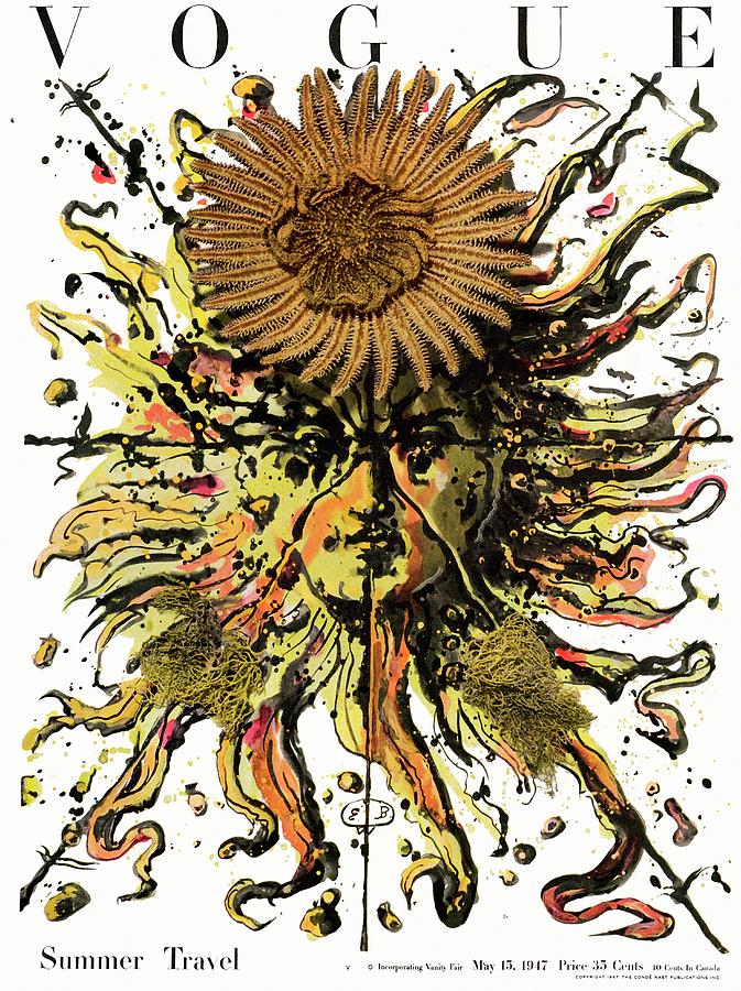Vogue Cover Illustration Of A Sun With A Face Photograph by Eugene Berman
